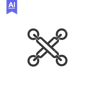 Aset desain premium: A Simple Black And White Illustration of A Connected Chain