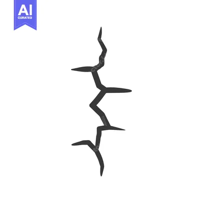 Aset desain premium: A Simple Black and White Illustration of a Crack