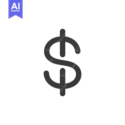 Aset premium populer: A simple black and white illustration of a dollar sign