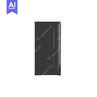 Premium design asset: A Simple Black and White Illustration of a Doorway