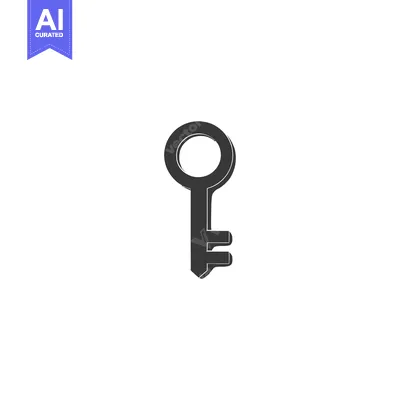 Popular premium asset: A simple black and white illustration of a key