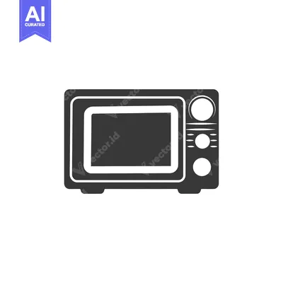 A simple black and white illustration of a microwave oven