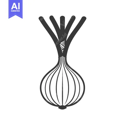 Aset desain premium: A Simple Black and White Illustration of an Onion