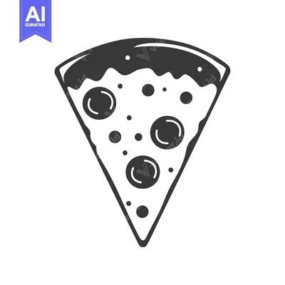 Popular premium asset: A Simple Black and White Illustration of a Slice of Pizza
