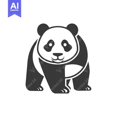 Popular premium asset: A Simple Black and White Illustration of a Standing Panda
