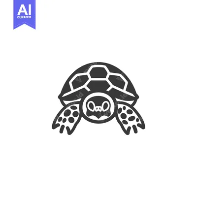A Simple Black and White Illustration of a Turtle