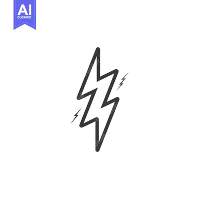Aset desain premium: A Simple Black and White Lightning Bolt Icon