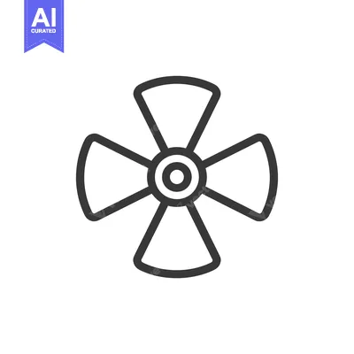 Aset premium populer: A simple black and white line art depiction of a fan