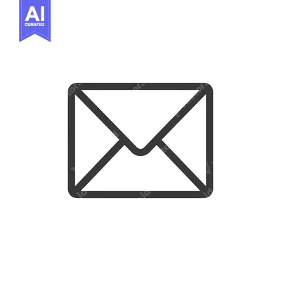Aset desain premium: A Simple Black and White Line Drawing of a Closed Envelope