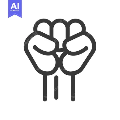 Aset premium populer: A Simple Black and White Line Drawing of a Closed Fist