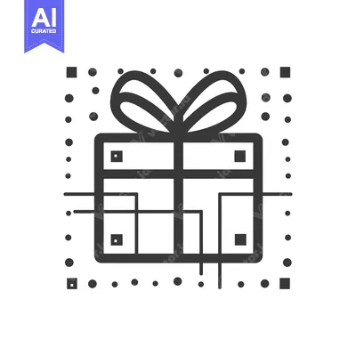 Aset premium populer: A Simple Black and White Line Drawing of a Gift Box with a Bow