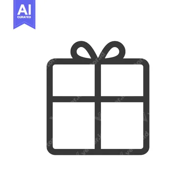 Popular premium asset: A Simple Black and White Line Drawing of a Gift Box with a Bow on Top