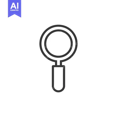Popular premium asset: A simple black and white line drawing of a magnifying glass