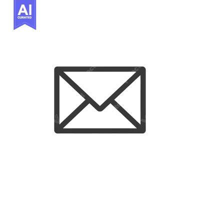 Premium design asset: A simple black and white line drawing of an envelope