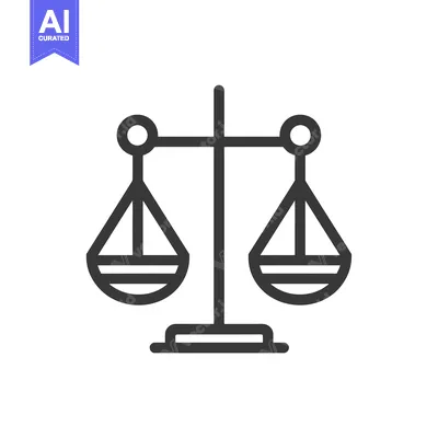 Aset desain premium: A simple black and white line drawing of a scale