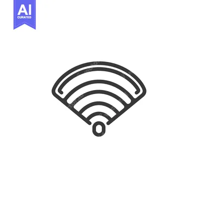 Aset premium populer: A simple black and white line drawing of a wifi signal symbol
