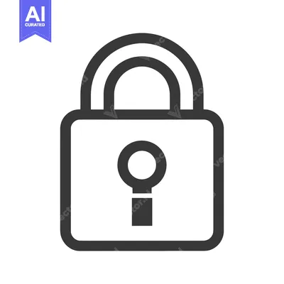 Aset premium populer: A Simple Black and White Outline Illustration of a Padlock