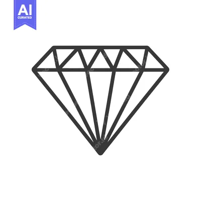 Premium design asset: A Simple Black and White Outline of a Diamond