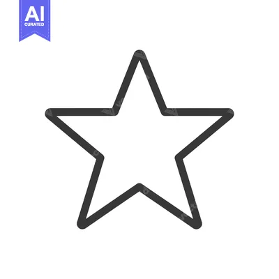Popular premium asset: A Simple Black and White Outline of a Five-Pointed Star