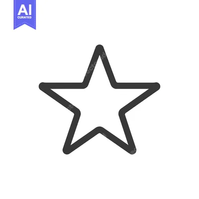 Aset premium populer: A Simple Black and White Outline of a Five-Pointed Star