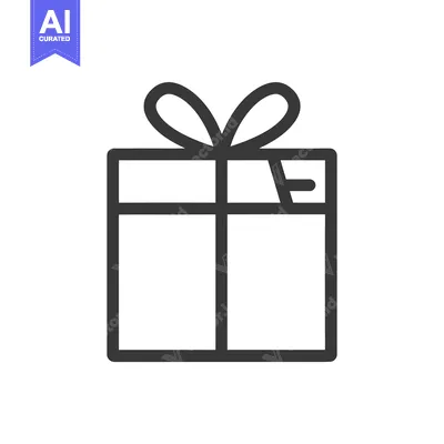 Aset premium populer: A Simple Black and White Outline of a Gift Box