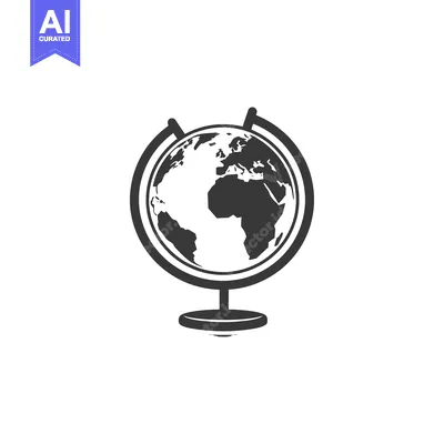 Aset premium populer: A Simple Black and White Outline of a Globe
