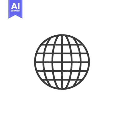 A Simple Black and White Outline of a Globe