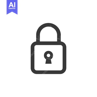 Aset premium populer: A simple, black and white padlock icon