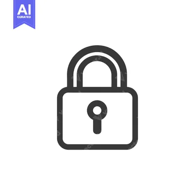 Aset desain premium: A simple black and white padlock icon