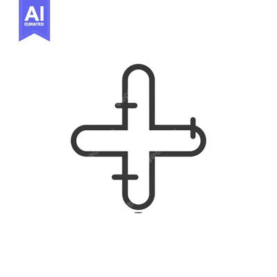 Aset desain premium: A Simple Black and White Plus Sign