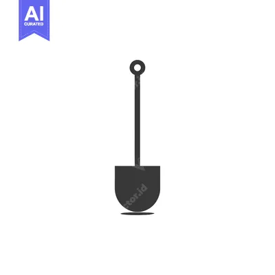 A Simple Black and White Silhouette of a Shovel