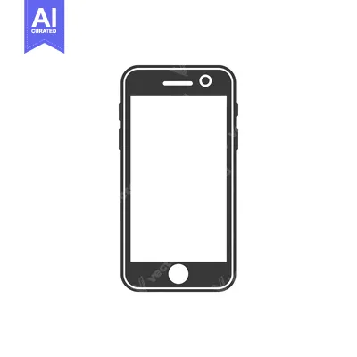 Aset desain premium: A Simple Black and White Silhouette of a Smartphone