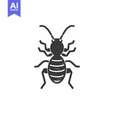 Aset premium populer: A simple black and white silhouette of a termite