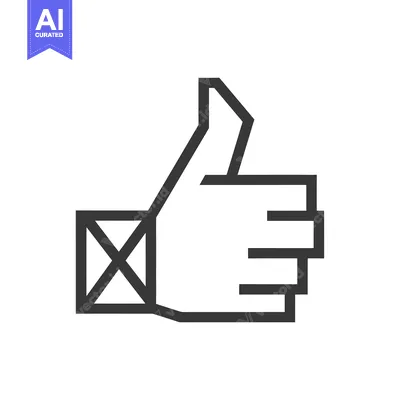 Popular premium asset: A simple black and white thumbs up icon