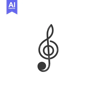 Aset premium populer: A Simple Black and White Treble Clef Icon