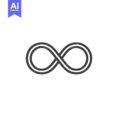 Aset desain premium: A simple, black, double-lined infinity symbol