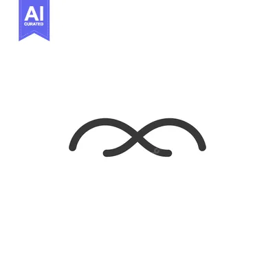 Aset desain premium: A simple black infinity symbol on a white background