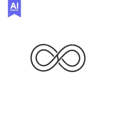 Aset premium populer: A simple black infinity symbol on a white background