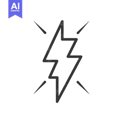 Aset premium populer: A simple black lightning bolt with four rays extending from it