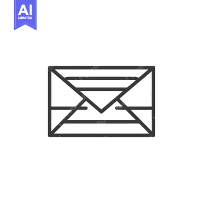 A simple black line drawing of a closed envelope