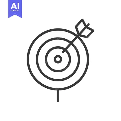 Popular premium asset: A simple black line drawing of a dart hitting a target