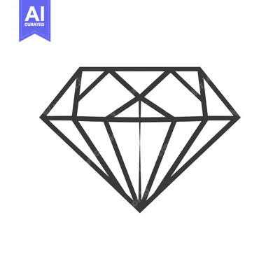 Aset desain premium: A simple black line drawing of a diamond shape