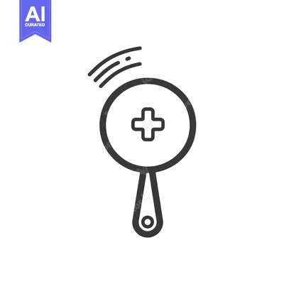 Aset premium populer: A Simple Black Line Drawing of a Magnifying Glass with a Plus Sign Ins