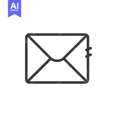 Aset premium populer: A Simple Black Line Drawing of an Envelope with a Flap