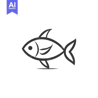 Popular premium asset: A simple black line drawing of a stylized fish