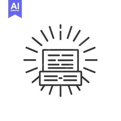 Aset premium populer: A simple black line icon of an open book with light rays around it.