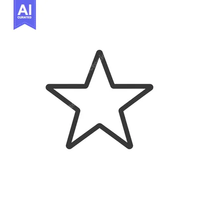 Aset premium populer: A simple, black, outlined star icon