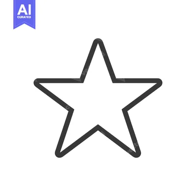 Aset desain premium: A simple black outline of a five-pointed star