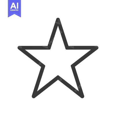 Aset premium populer: A simple black outline of a five-pointed star