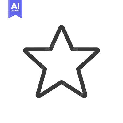 Aset premium populer: A Simple Black Outline of a Five-Pointed Star